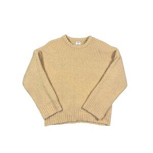 Cotton On Wool Blend Crew Neck Cable Knit Sweater Size Medium